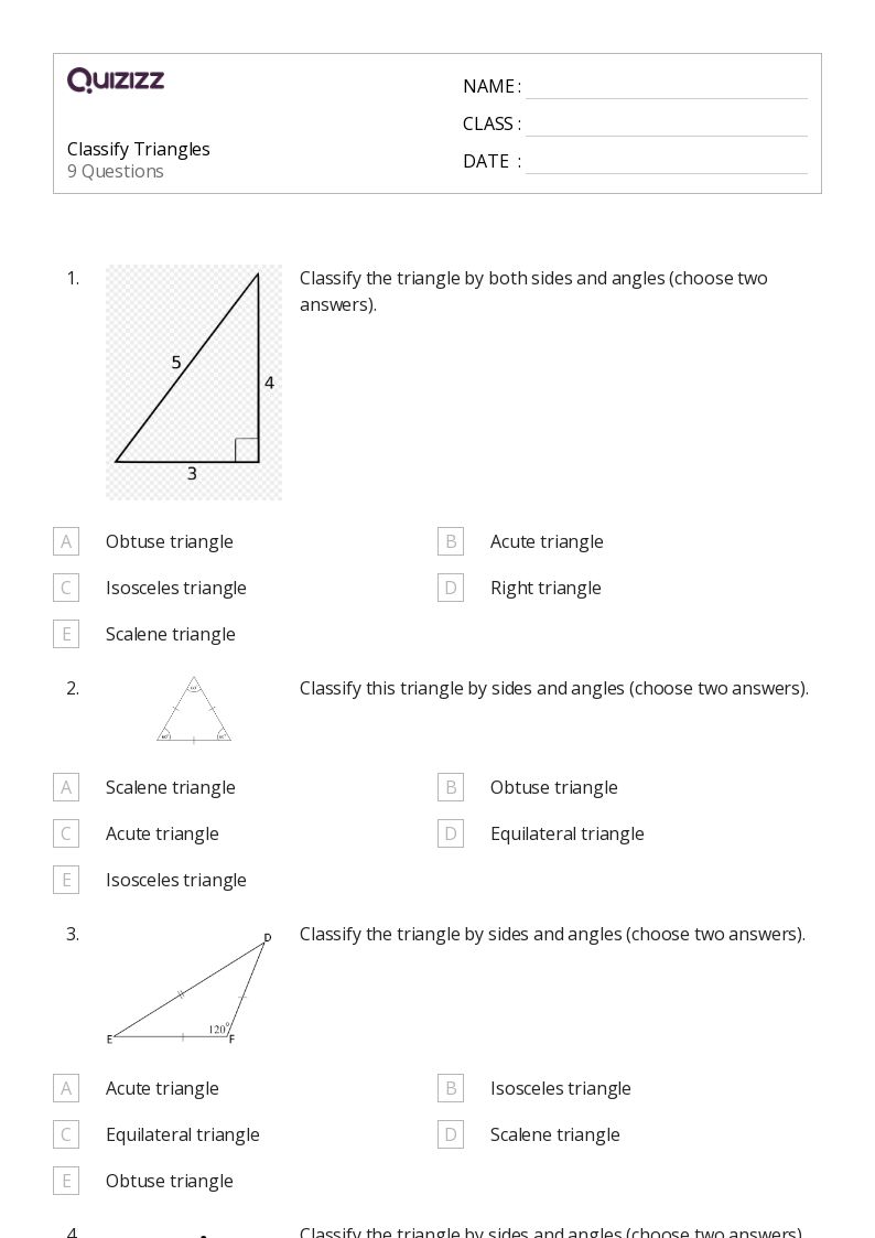 50+ Triangles worksheets for 5th Grade on Quizizz Free & Printable