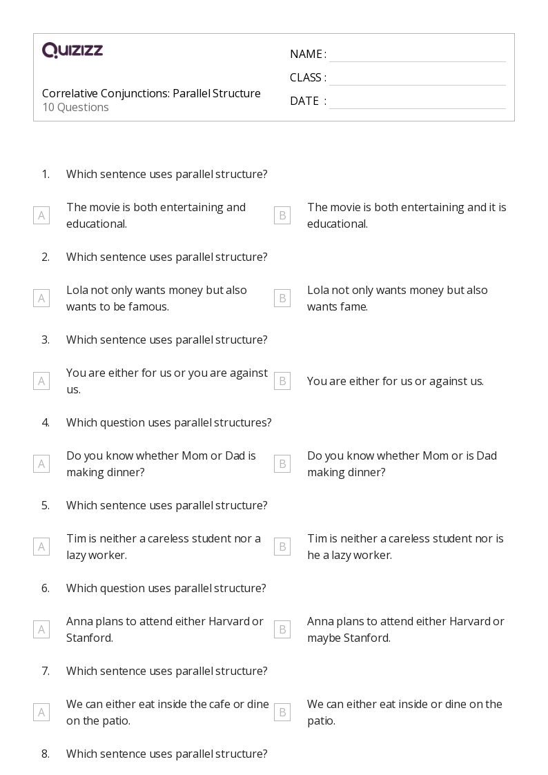 50+ Correlative Conjunctions worksheets for 5th Year on Quizizz Free & Printable