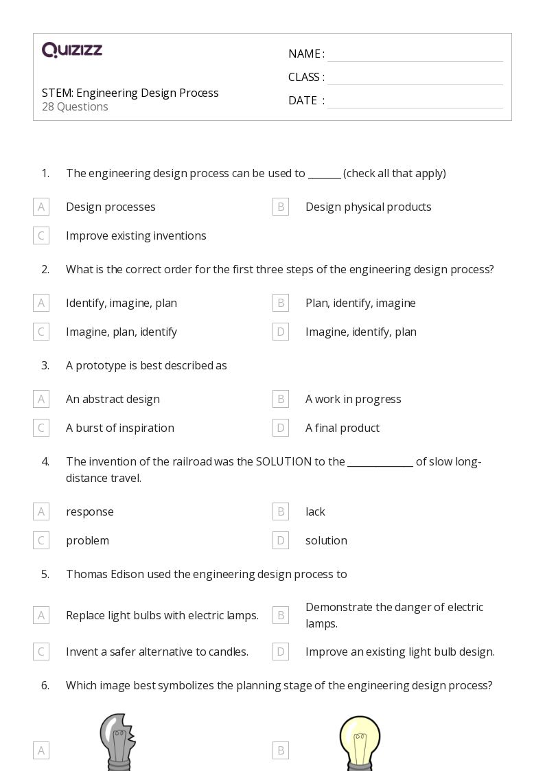 50+ Engineering Design worksheets for 5th Grade on Quizizz Free