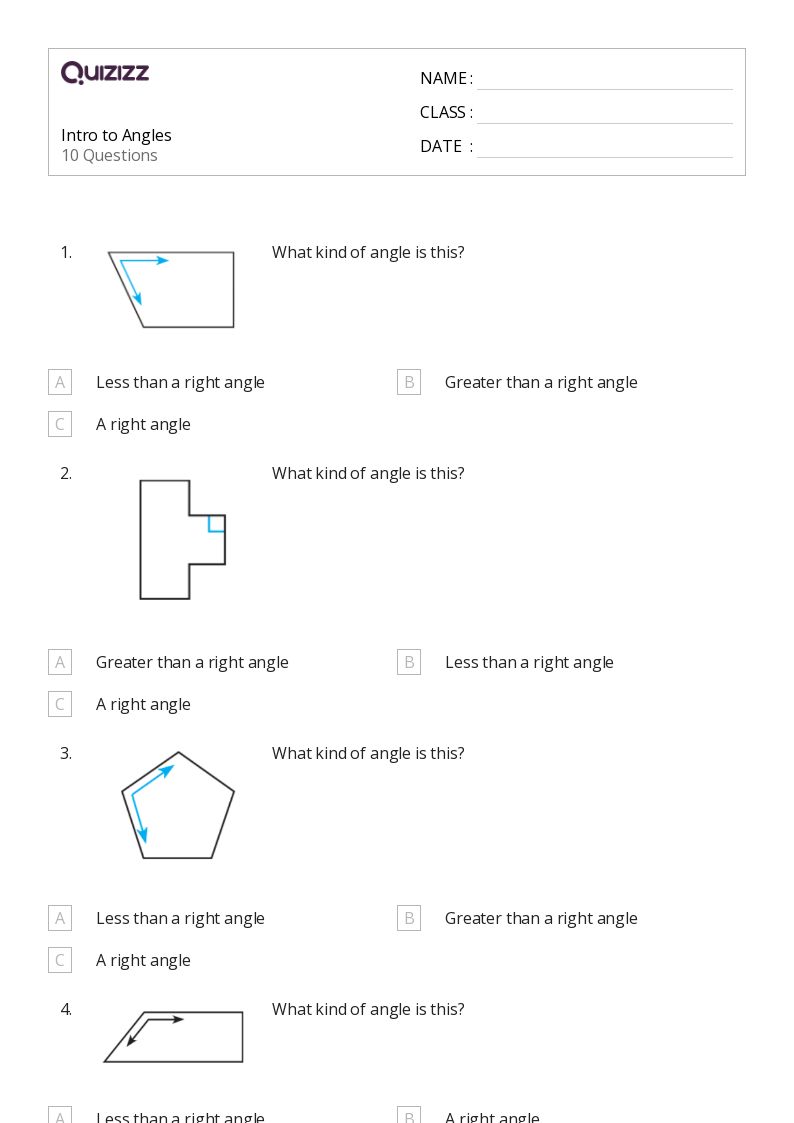 50+ Angles worksheets for 3rd Grade on Quizizz Free & Printable