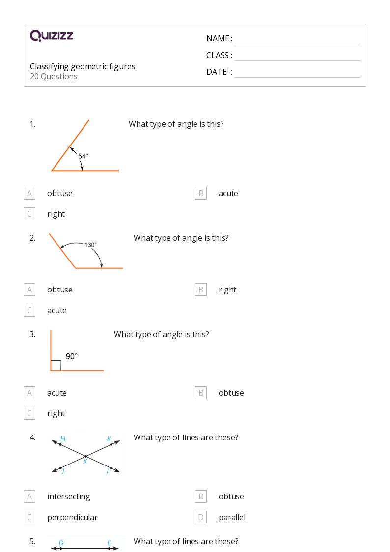 50+ Classifying Angles worksheets for 5th Grade on Quizizz Free & Printable