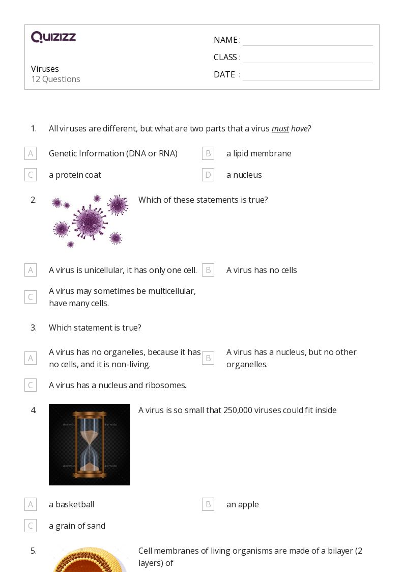 50+ viruses worksheets on Quizizz Free & Printable