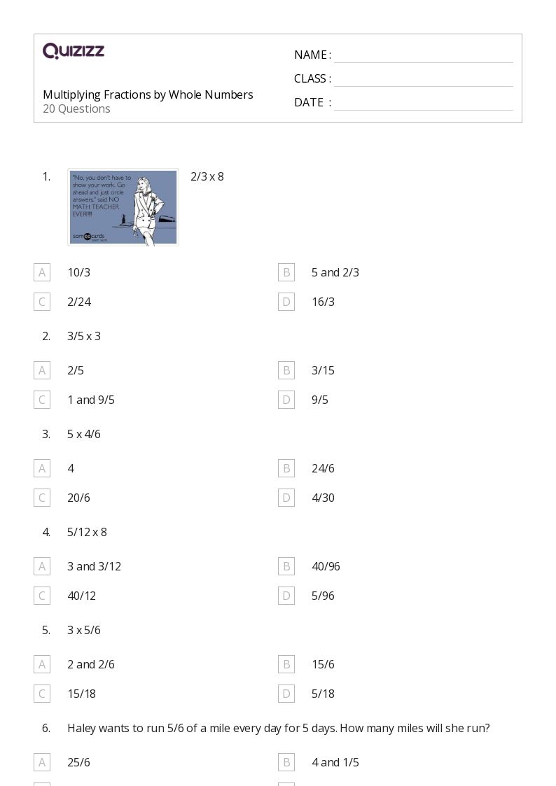 50+ Whole Numbers as Fractions worksheets for 5th Grade on Quizizz