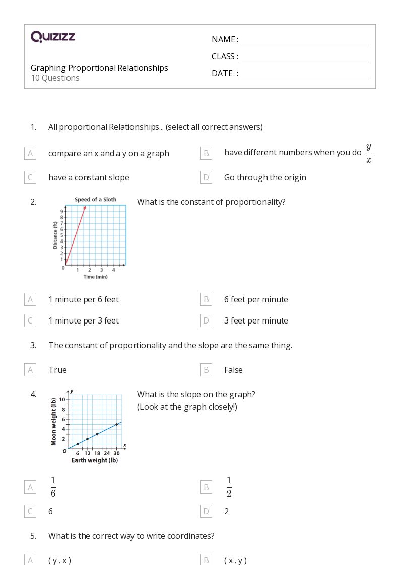 50+ Proportional Relationships worksheets for 8th Grade on Quizizz