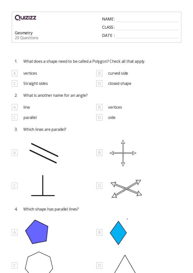 50+ Geometry worksheets for 2nd Class on Quizizz Free & Printable