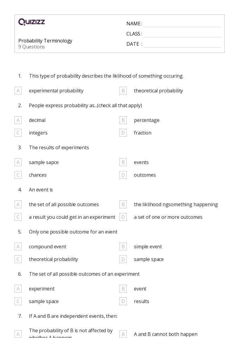 50+ Probability of Compound Events worksheets for 6th Grade on Quizizz