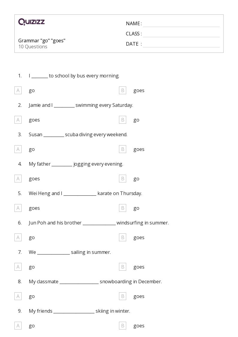 50+ Grammar worksheets for 3rd Year on Quizizz Free & Printable