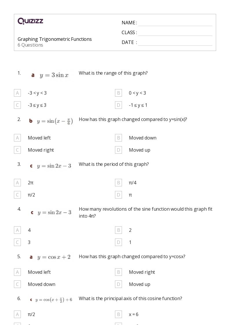 50+ Trigonometric Functions worksheets on Quizizz | Free & Printable