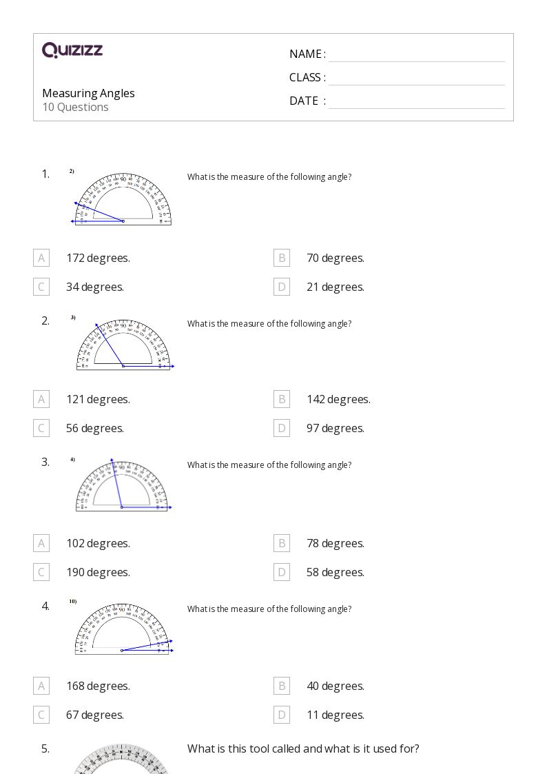 50+ Measuring Angles worksheets for 4th Grade on Quizizz Free & Printable