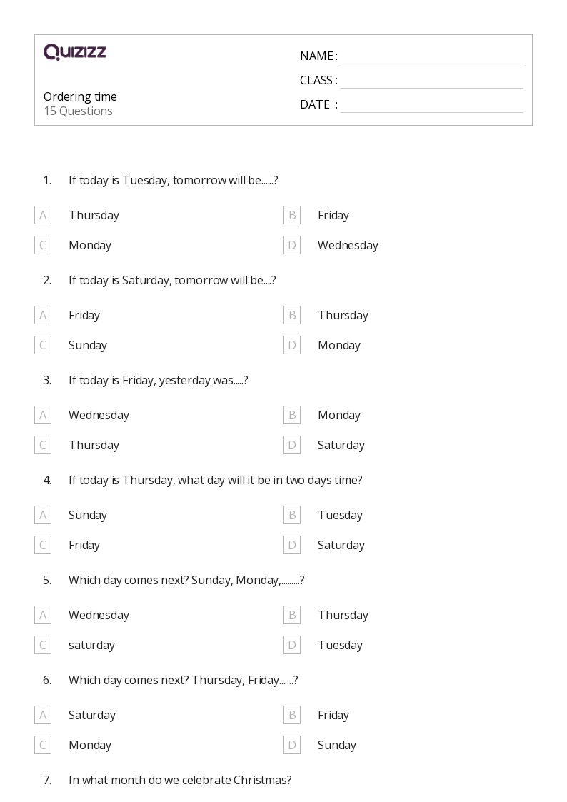 50+ Time worksheets for Kindergarten on Quizizz Free & Printable