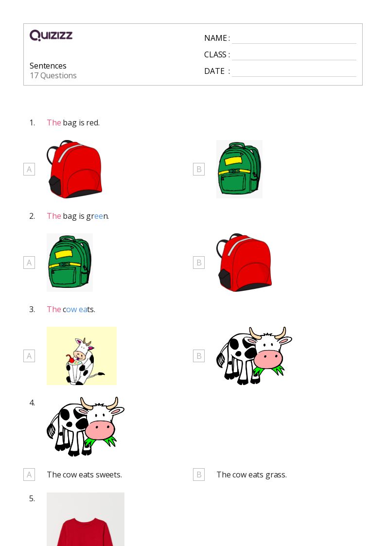 50+ Sentences worksheets for Kindergarten on Quizizz Free & Printable