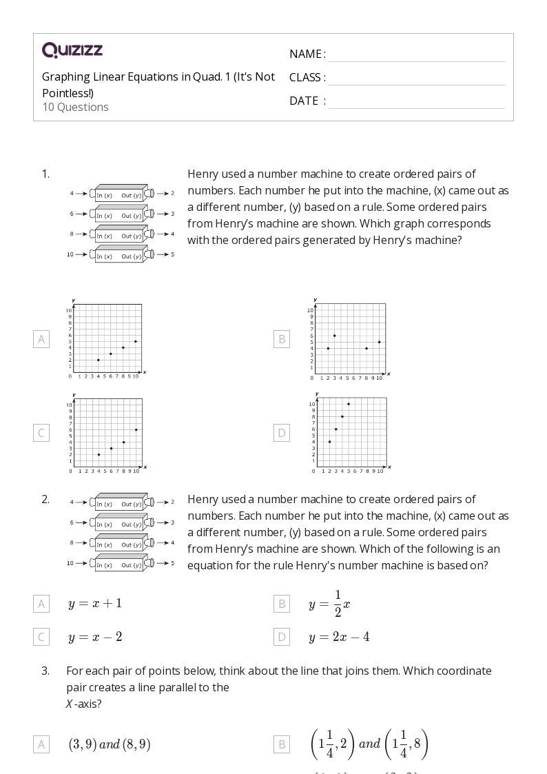 50+ Linear Equations worksheets for 5th Grade on Quizizz Free & Printable