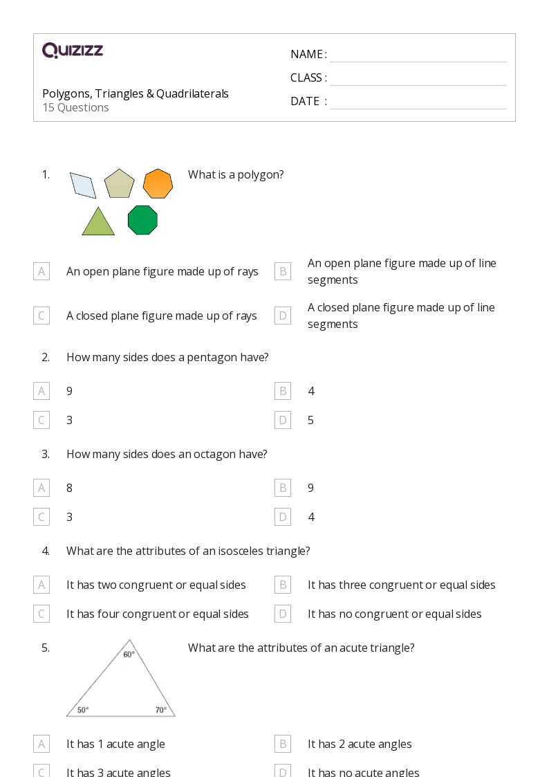 50+ Triangles worksheets for 5th Grade on Quizizz Free & Printable