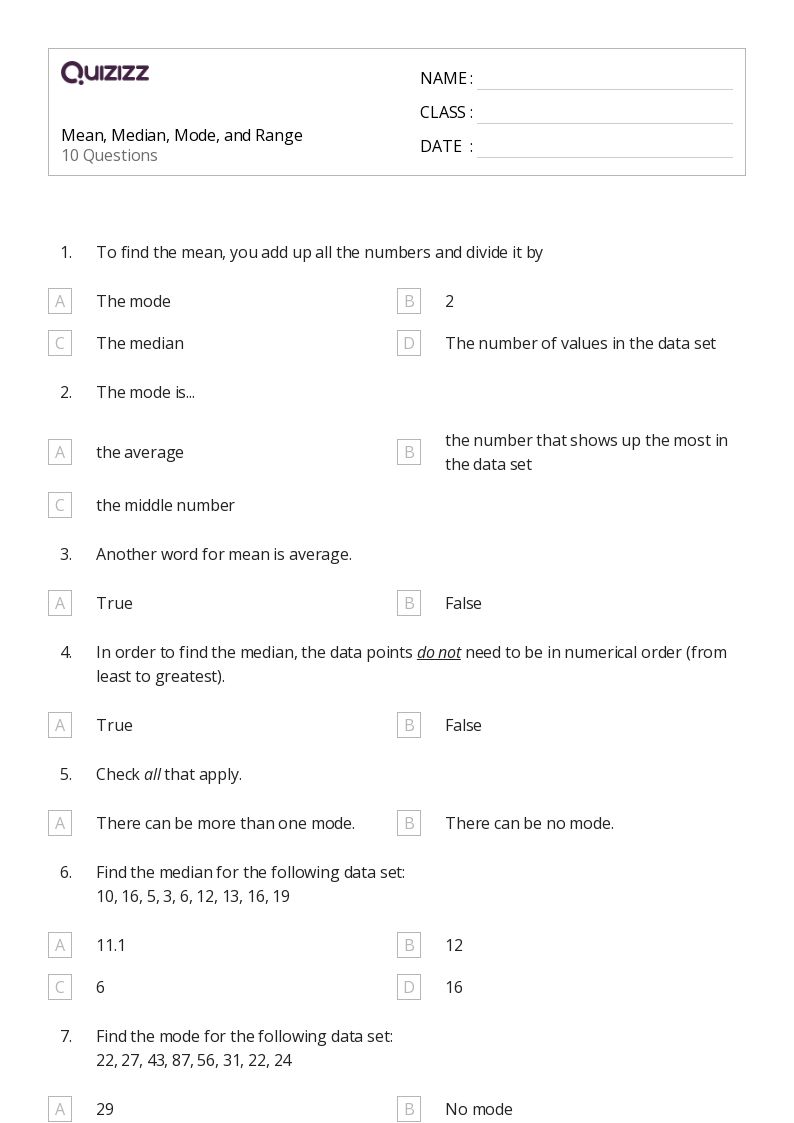 50+ probability and statistics worksheets for 9th Class on Quizizz Free & Printable