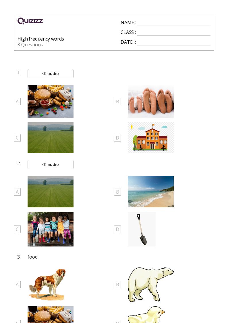 50+ High Frequency Words worksheets for Kindergarten on Quizizz | Free