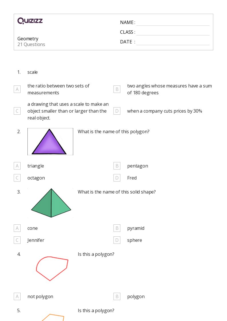 50+ Geometry worksheets for 6th Grade on Quizizz Free & Printable