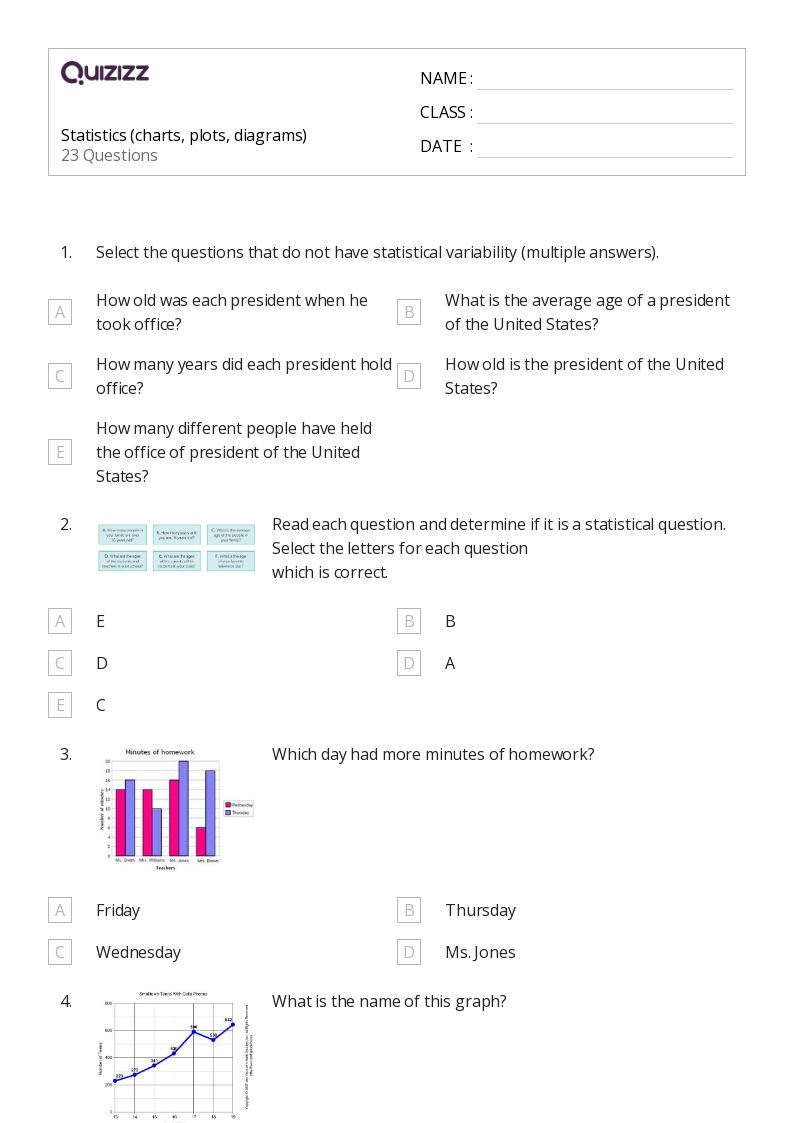 50+ Statistics worksheets for 5th Grade on Quizizz Free & Printable