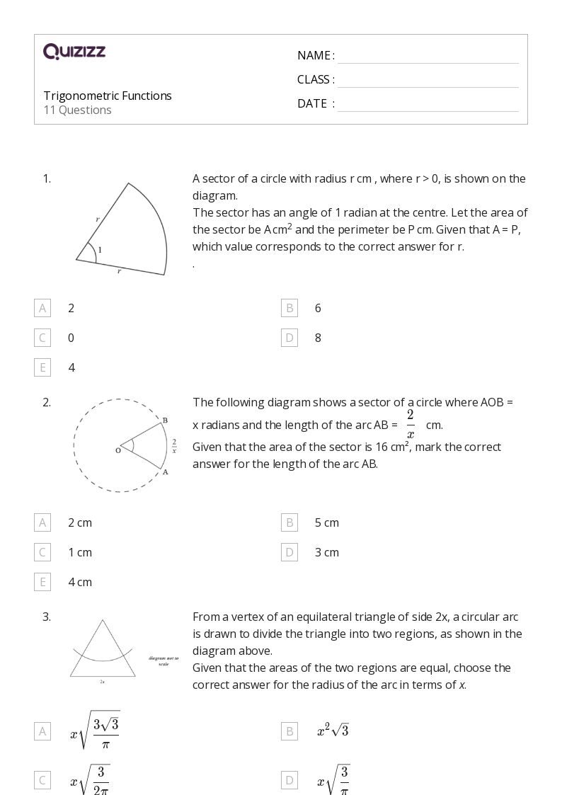 50+ Trigonometric Functions worksheets on Quizizz Free & Printable