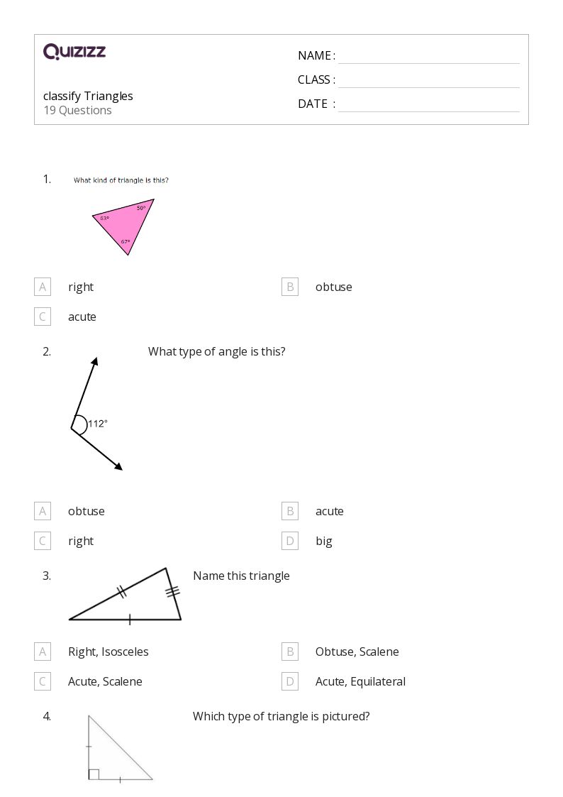 50+ Triangles worksheets for 6th Class on Quizizz Free & Printable