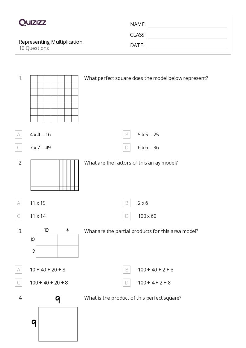 Printable Multiplication Worksheets for Grade 4 | Quizizz