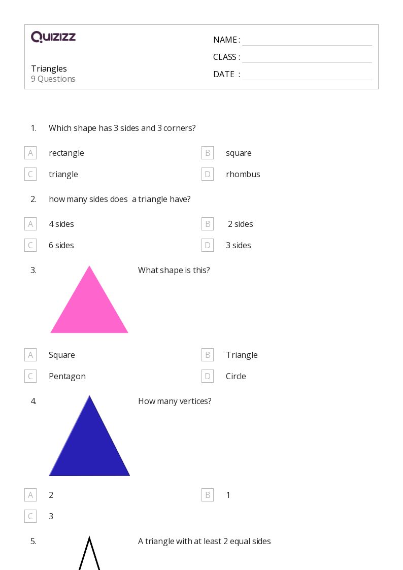 50+ Triangles worksheets for 2nd Grade on Quizizz Free & Printable