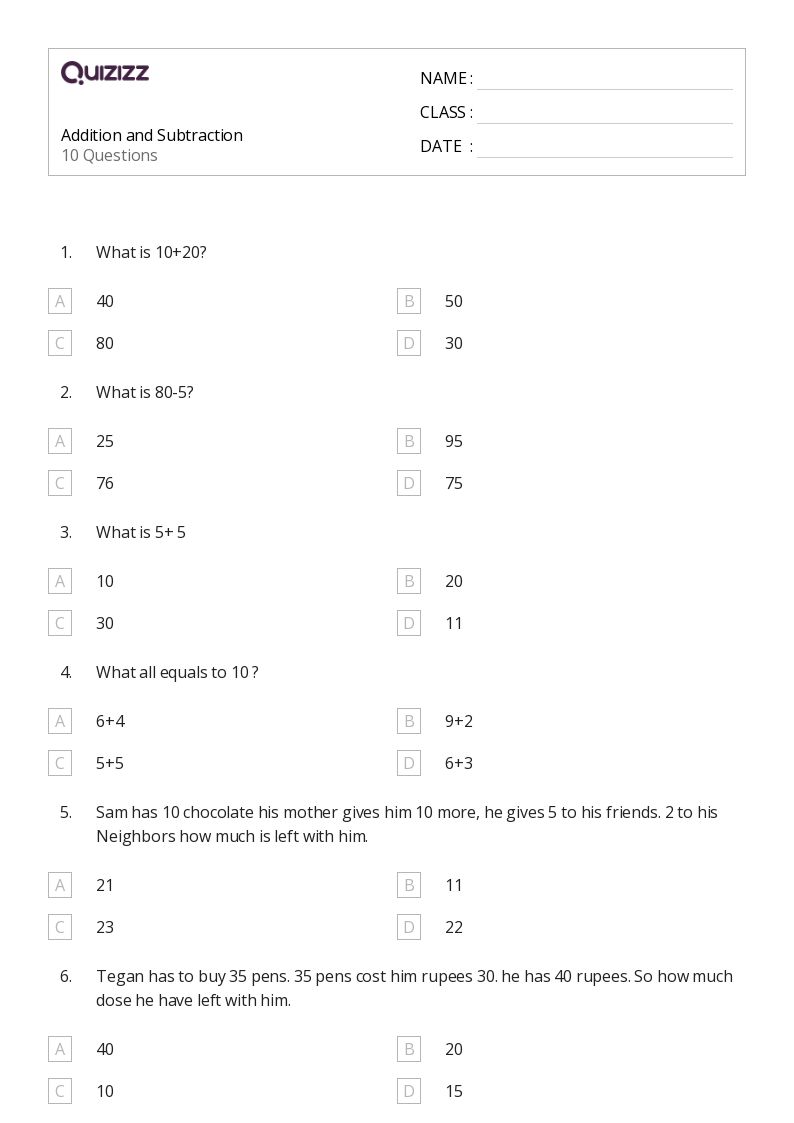 50+ Subtraction and Counting Back worksheets for 5th Class on Quizizz Free & Printable