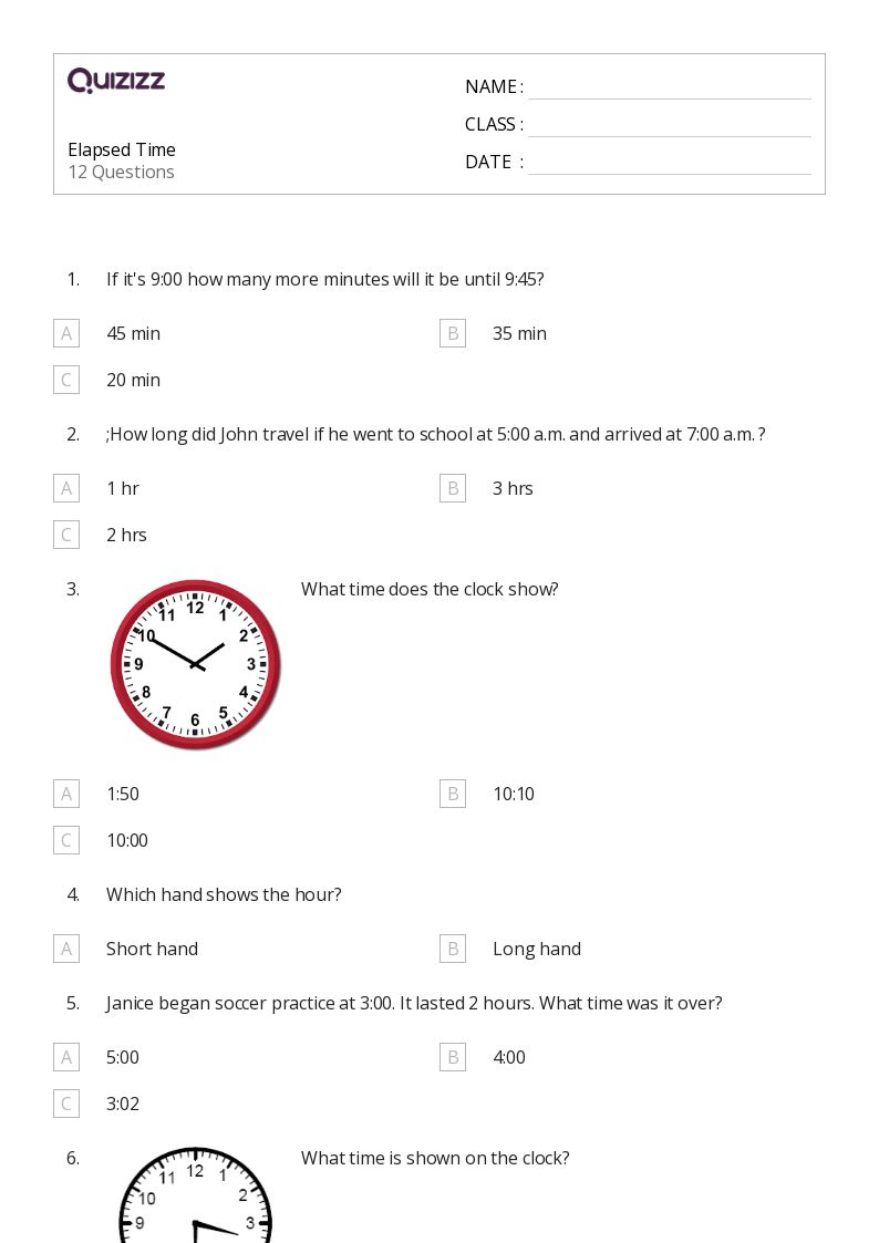 50+ Word Problems and Elapsed Time worksheets for 2nd Class on Quizizz