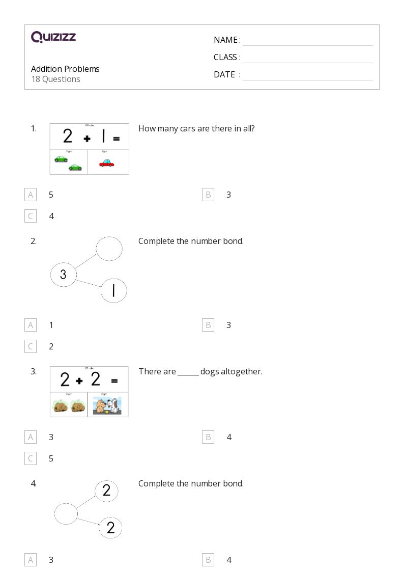 50+ TwoDigit Addition Word Problems worksheets for Kindergarten on Quizizz Free & Printable