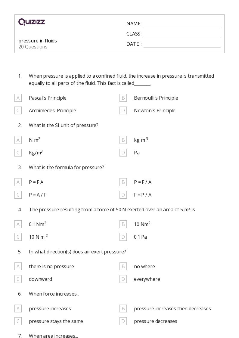 50+ fluids worksheets on Quizizz Free & Printable