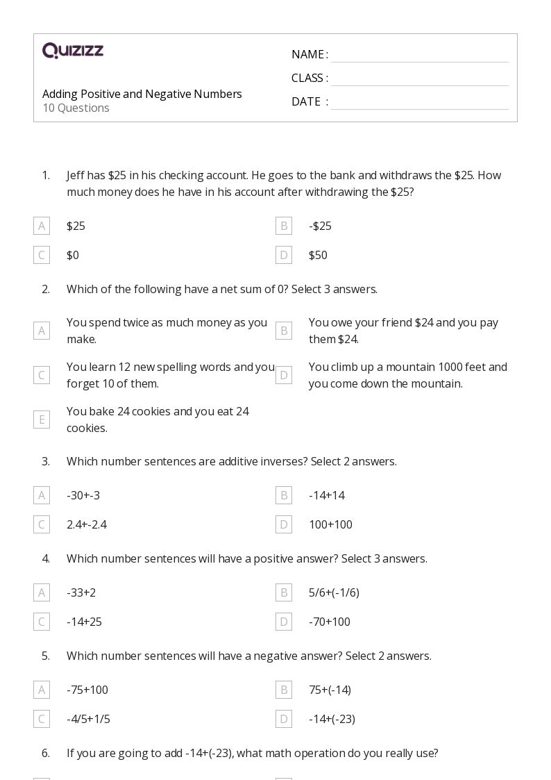 50+ Money Math worksheets for 7th Grade on Quizizz Free & Printable