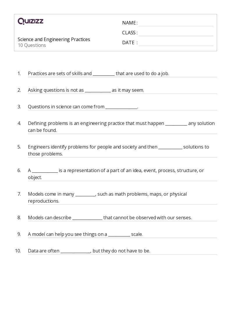 50+ Science worksheets for 4th Class on Quizizz Free & Printable