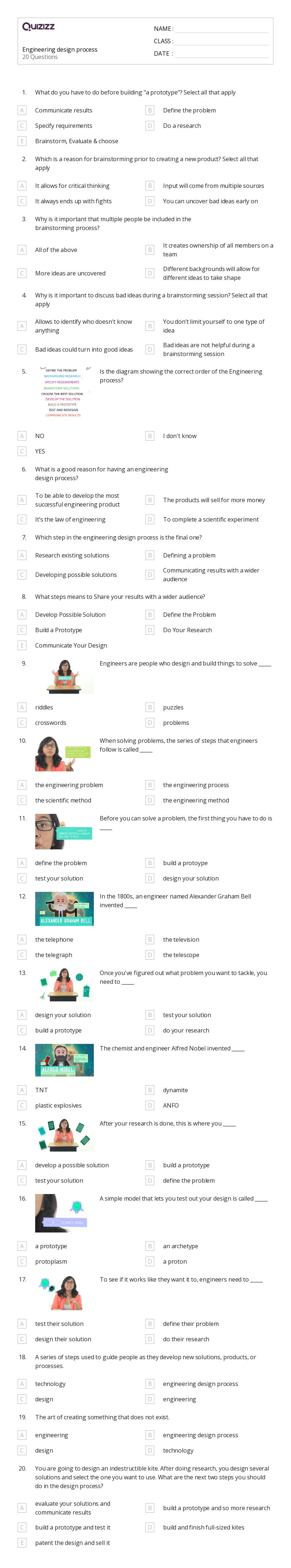 50+ Brainstorming worksheets for 8th Grade on Quizizz Free & Printable