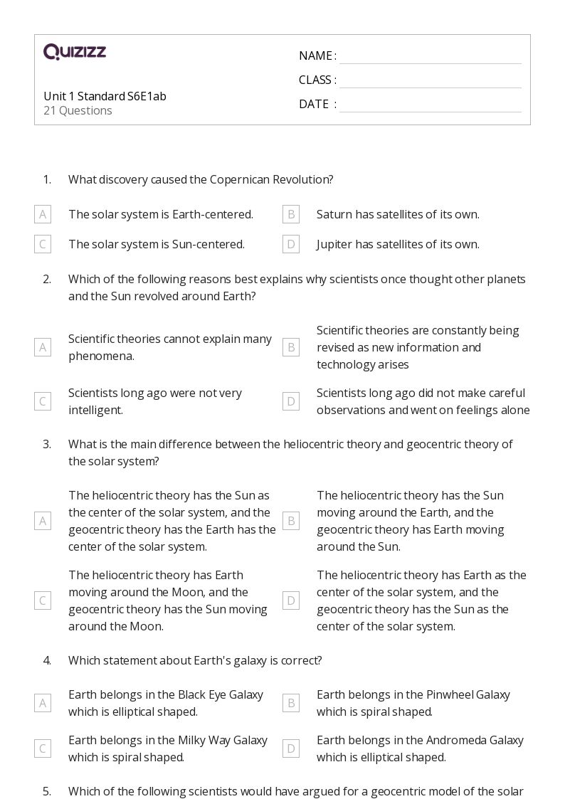 50+ Earth's Systems worksheets for 6th Grade on Quizizz Free & Printable