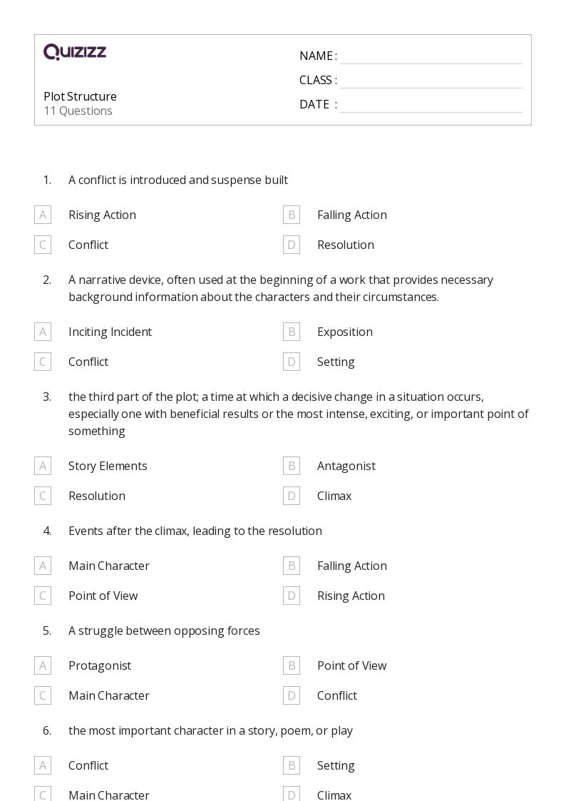 50+ Analyzing Story Structure worksheets for 6th Grade on Quizizz