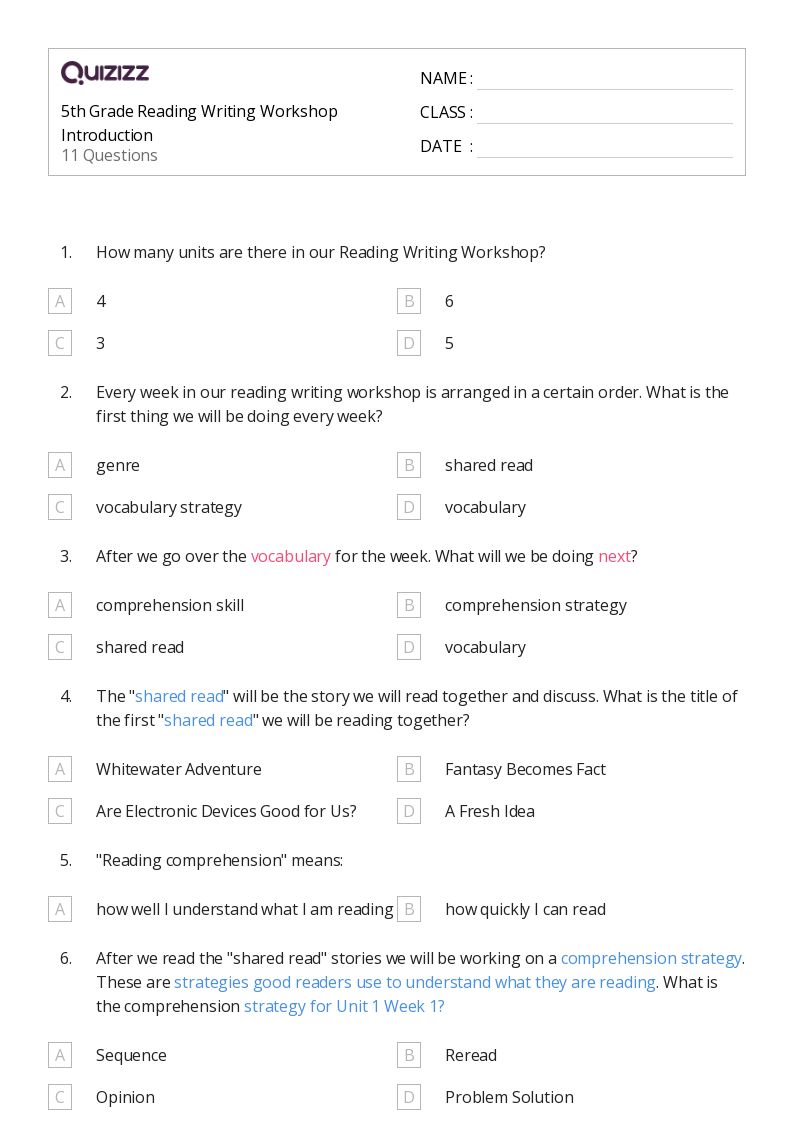 50+ Fiction Comprehension Questions worksheets for 5th Grade on Quizizz Free & Printable