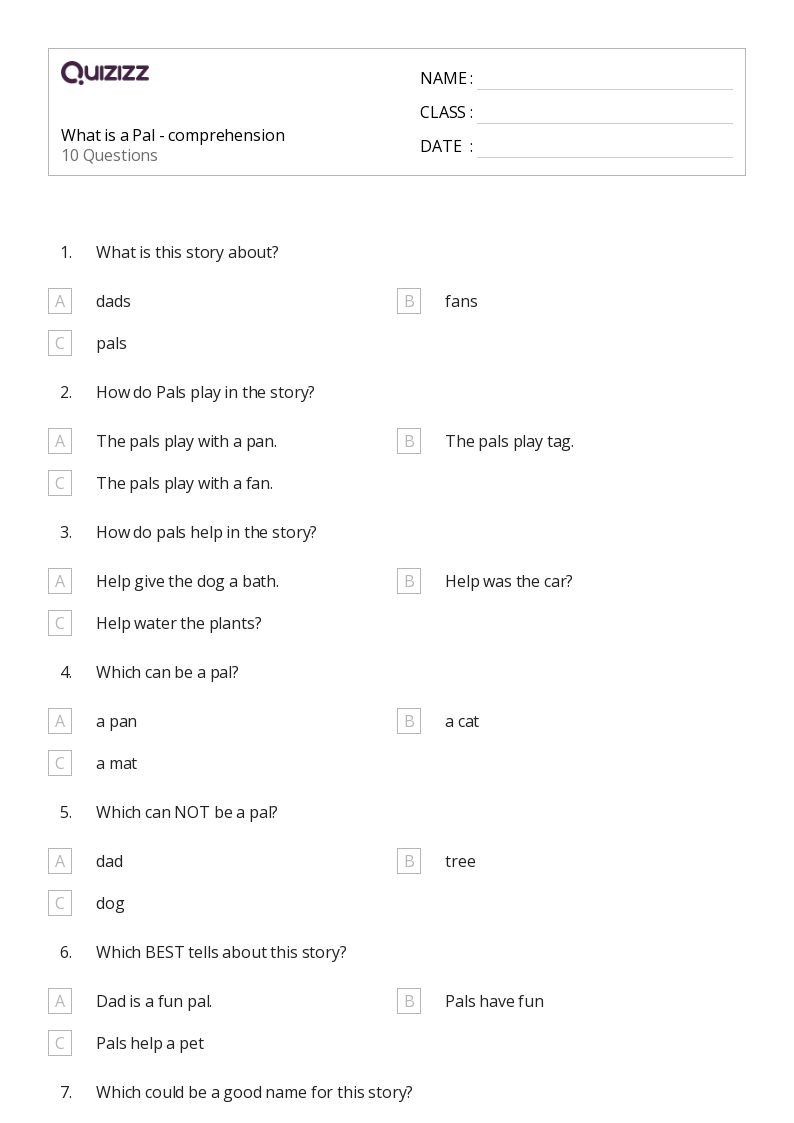 50+ Picture Comprehension worksheets for 1st Grade on Quizizz Free & Printable