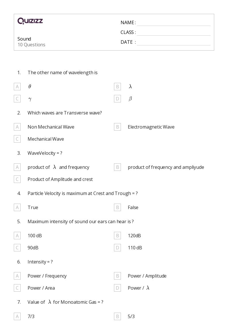 50+ oscillations and mechanical waves worksheets for 12th Class on Quizizz Free & Printable