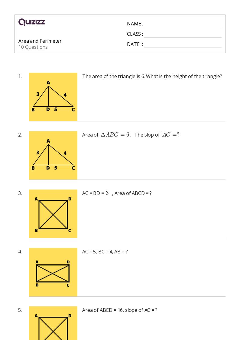 50+ Perimeter worksheets for 8th Class on Quizizz Free & Printable