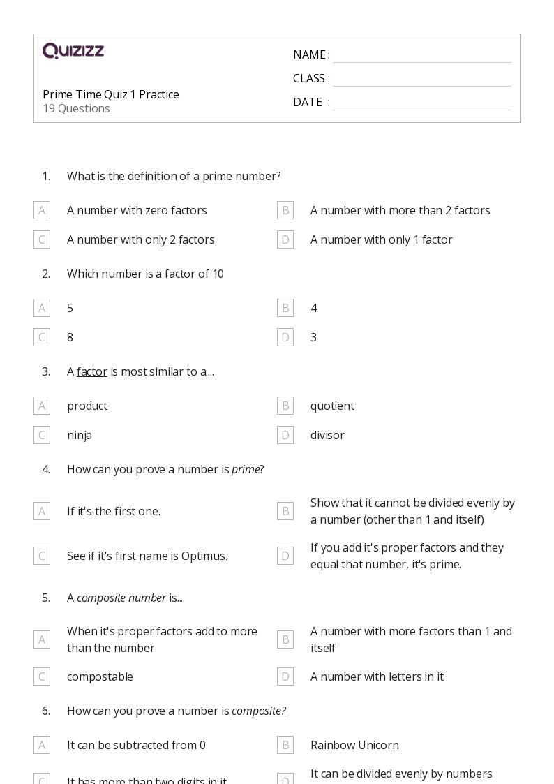 50+ Odd and Even Numbers worksheets for 6th Grade on Quizizz Free