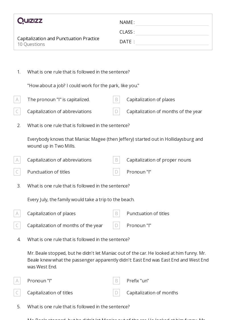 50+ Abbreviations worksheets for 6th Grade on Quizizz Free & Printable