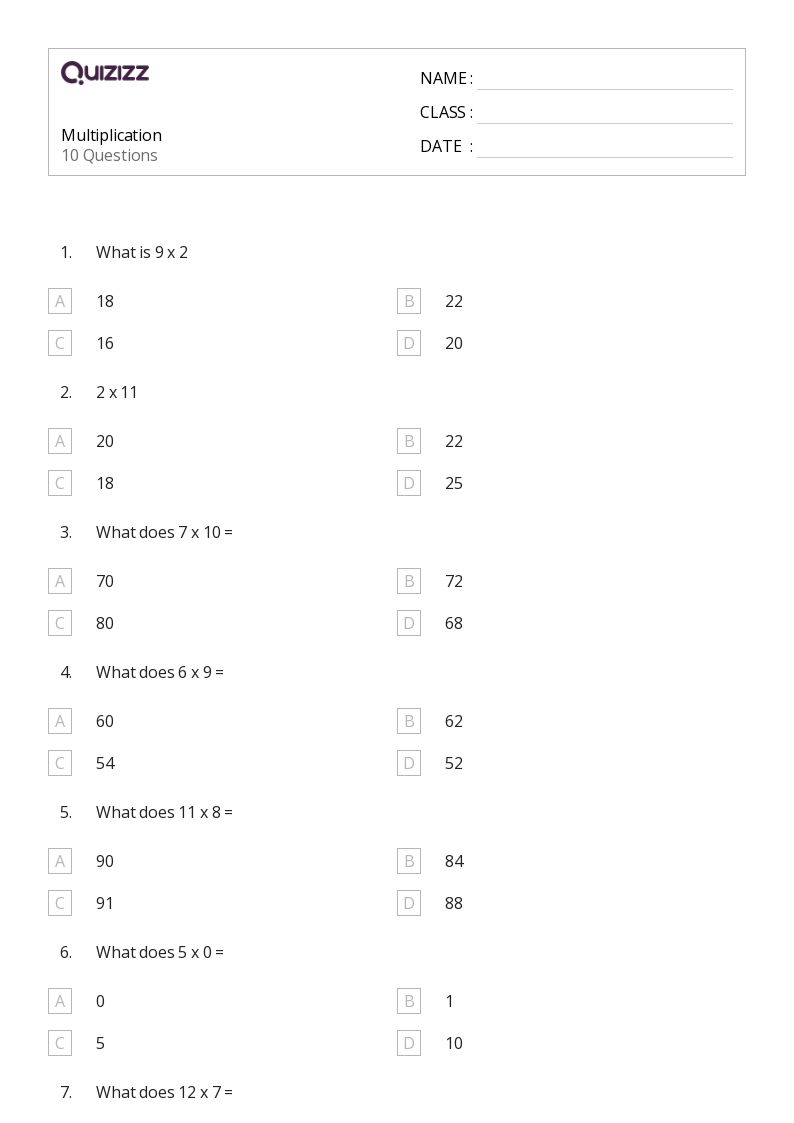50+ Multiplication worksheets for 6th Grade on Quizizz | Free & Printable