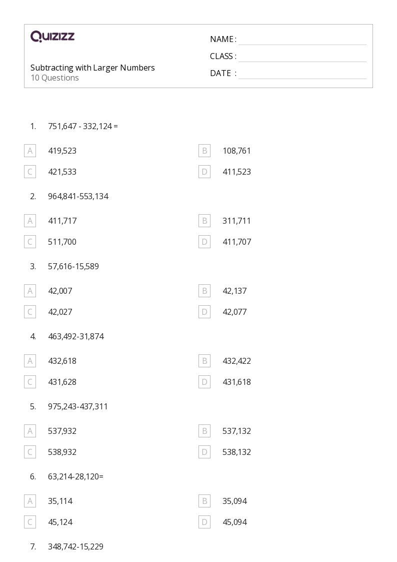 50+ Operations With Rational Numbers worksheets for 4th Grade on Quizizz Free & Printable