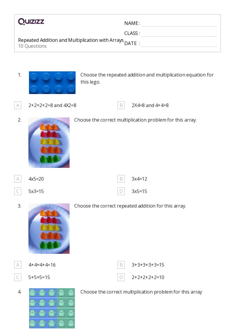 50+ Multiplication with Arrays worksheets for 2nd Grade on Quizizz Free & Printable