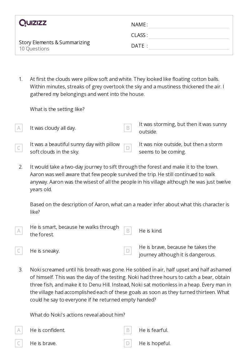 50+ Summarizing worksheets for 4th Grade on Quizizz | Free & Printable