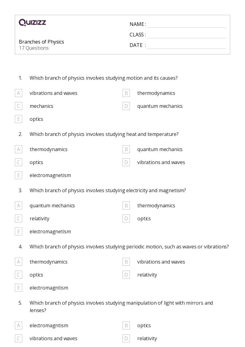 50+ quantum physics worksheets on Quizizz Free & Printable
