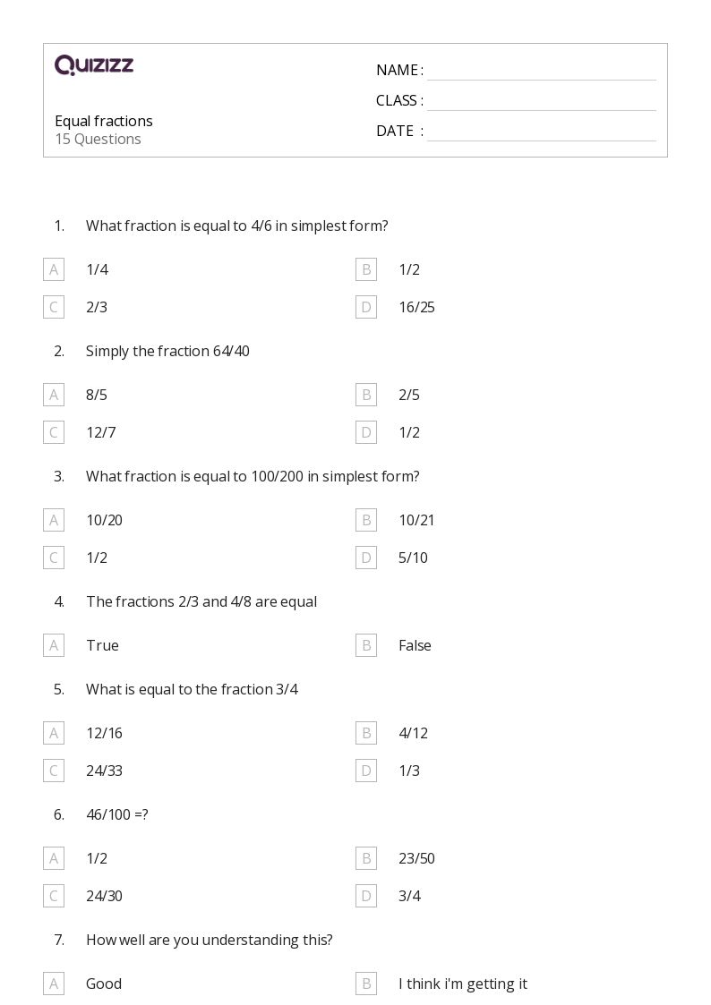 50+ Equal Shares worksheets for 6th Class on Quizizz | Free & Printable