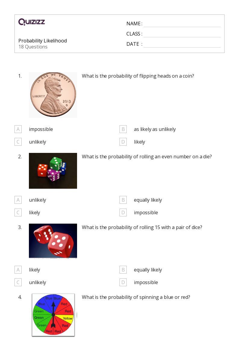 50+ Probability worksheets for 8th Grade on Quizizz Free & Printable