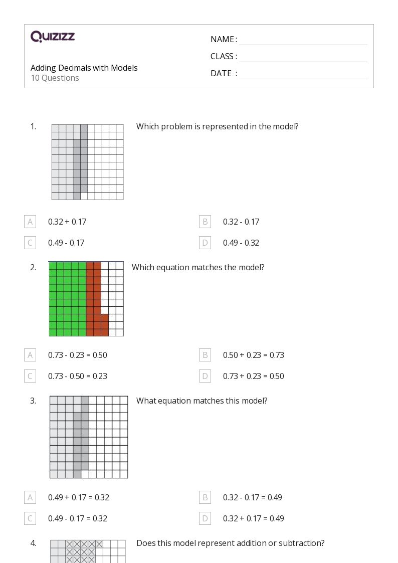 50+ Adding Decimals worksheets for 5th Grade on Quizizz Free & Printable