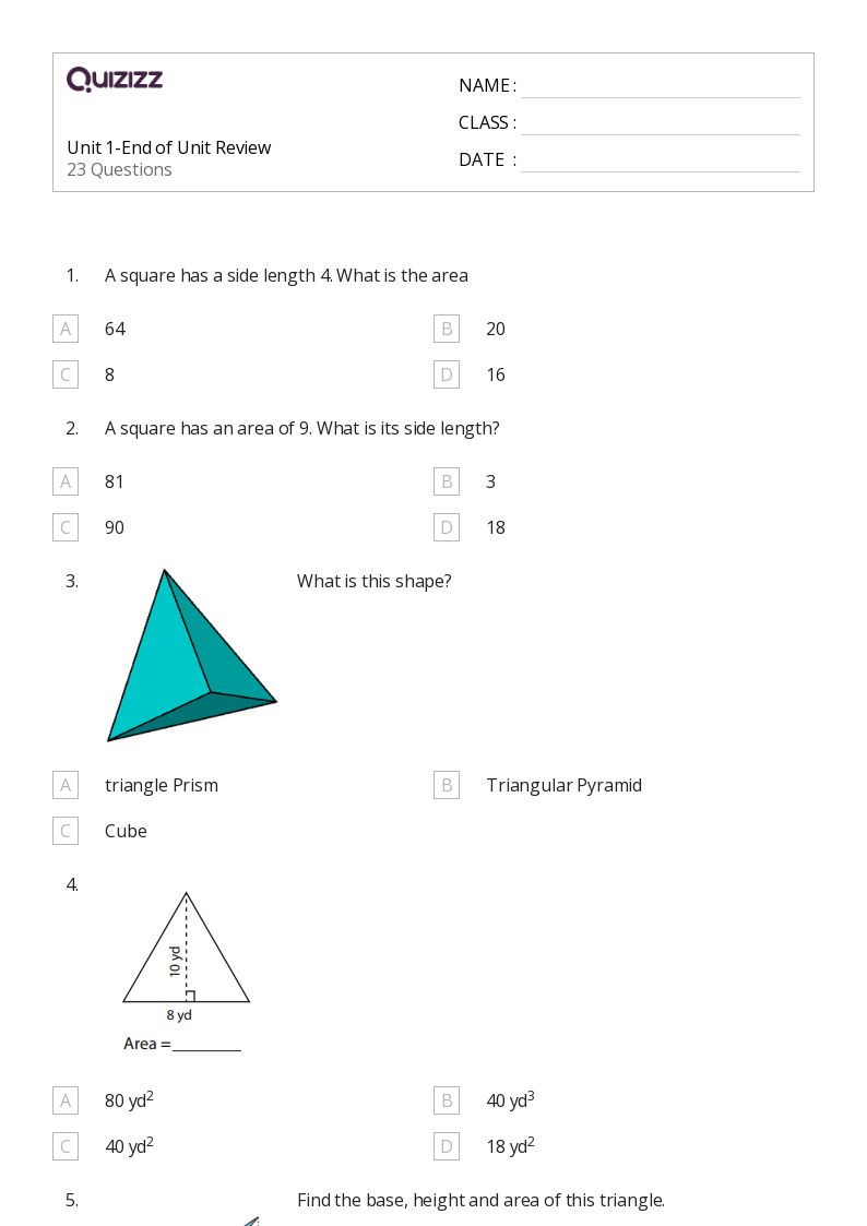 50+ Shapes worksheets for 6th Grade on Quizizz Free & Printable