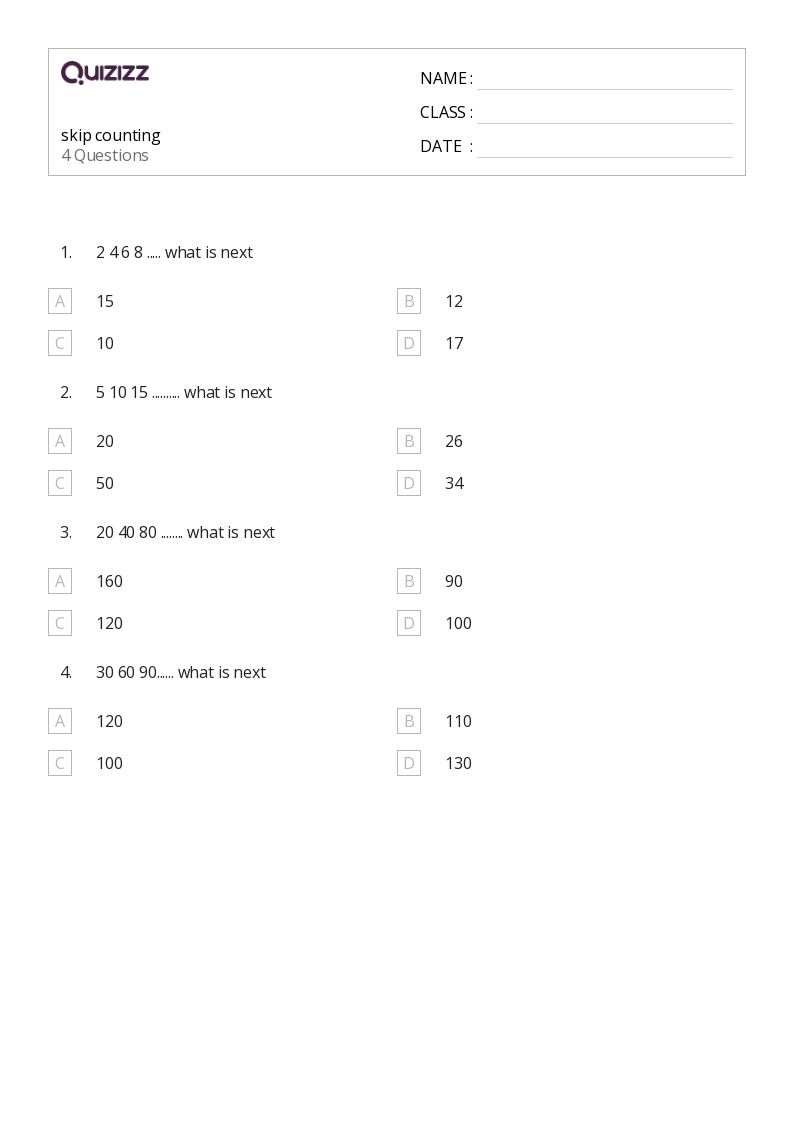 50+ Skip Counting worksheets for 4th Grade on Quizizz Free & Printable